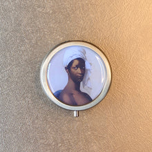 Load image into Gallery viewer, Vintage Victorian Anjou Pear Solid Perfume Compact with African Caribbean Woman portrait of Madeleine by Marie-Guillemine Benoist
