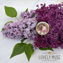 Load image into Gallery viewer, Vintage Victorian Cottagecore Lilac Solid Perfume with Windflowers by John William Waterhouse
