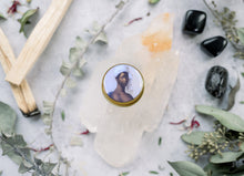 Load image into Gallery viewer, Vintage Victorian Anjou Pear Solid Perfume Compact with African Caribbean Woman portrait of Madeleine by Marie-Guillemine Benoist
